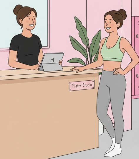ララピラティスの受付イメージ