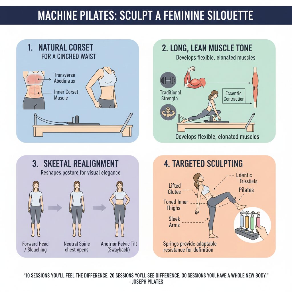 マシンピラティスで女性らしいシルエットが叶う理由