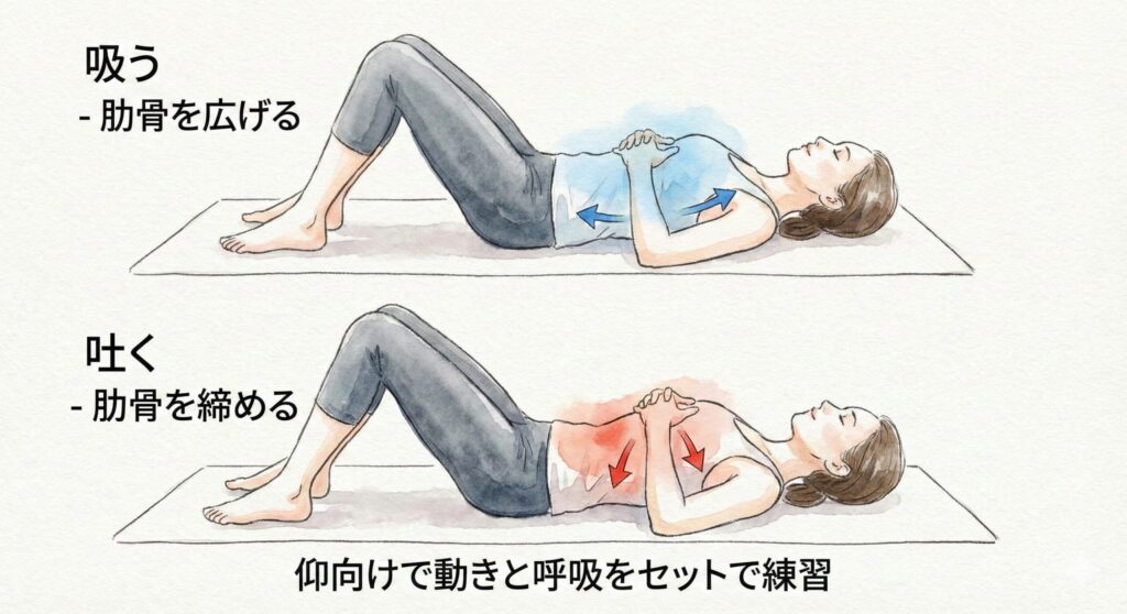 ラテラル呼吸のやり方と練習ポーズ