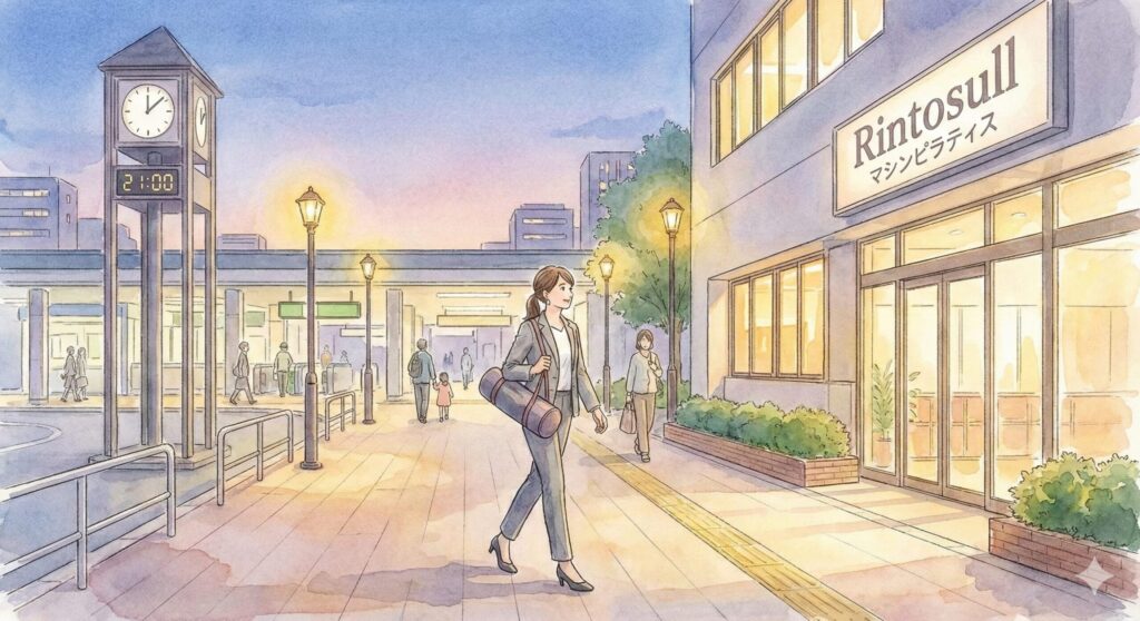 リントスルの店舗に向かう女性