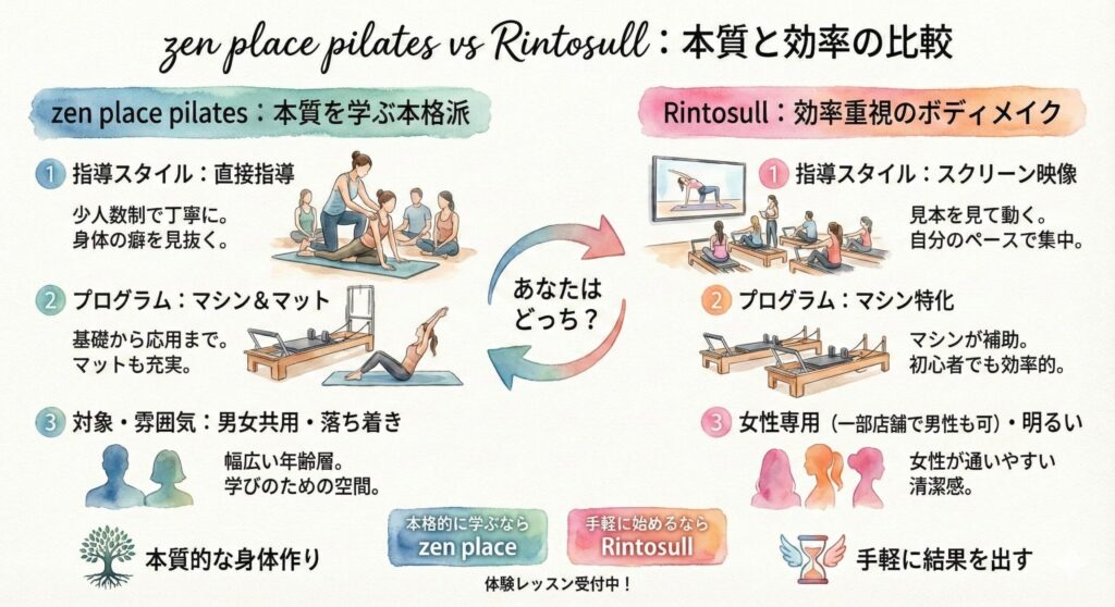 zen place pilatesとRintosullの比較