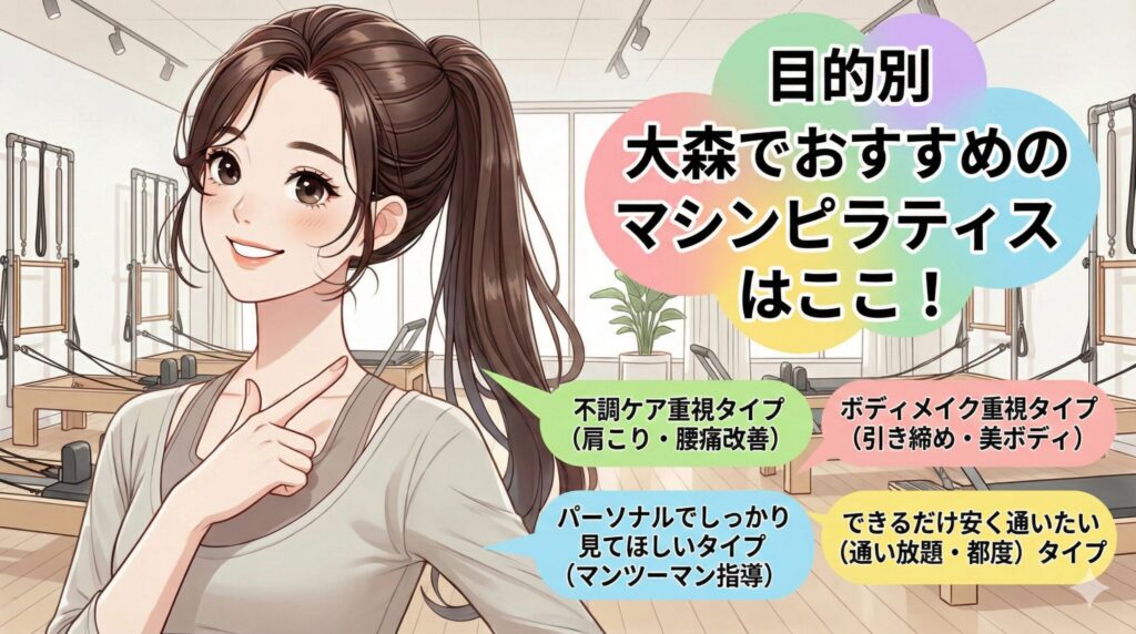 大森のマシンピラティスおすすめ9選|料金・通いやすさ・特徴を徹底比較 目的別|大森でおすすめのマシンピラティスはここ