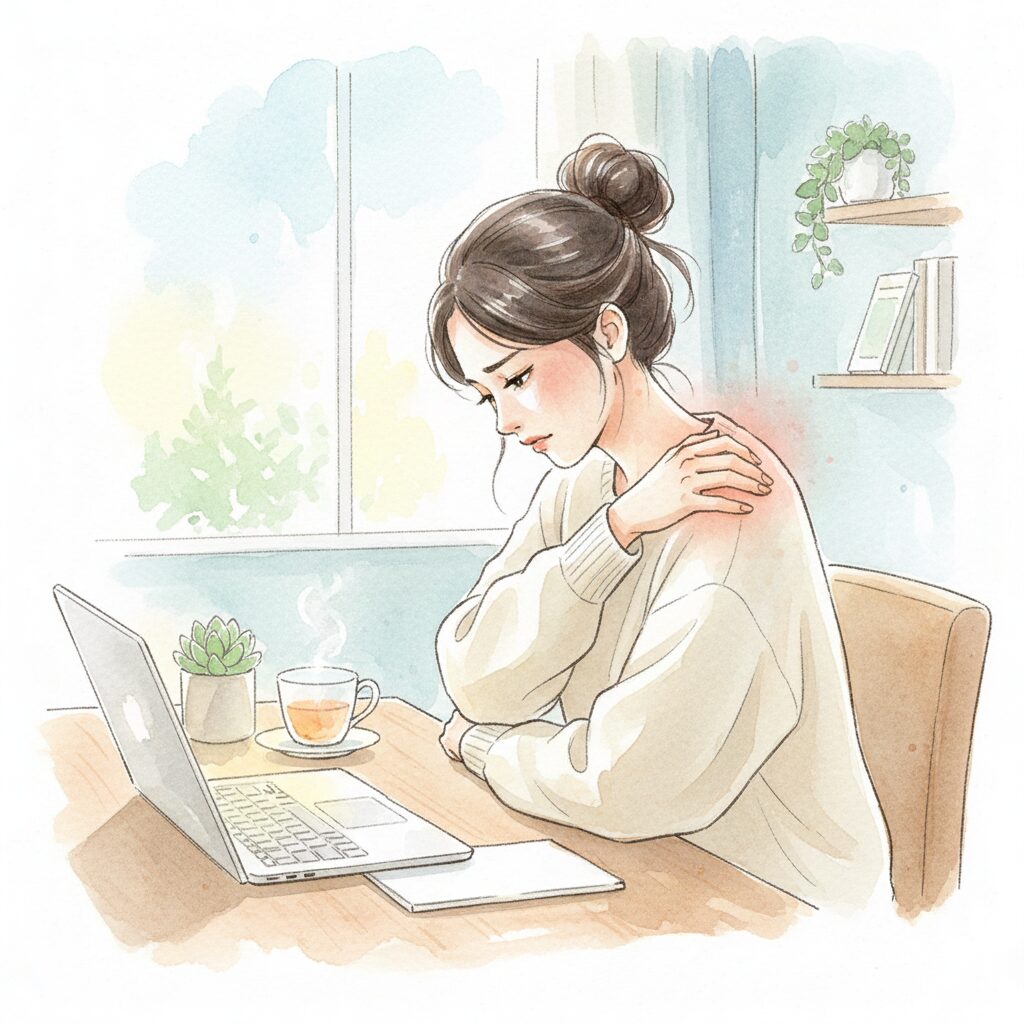 肩こりに悩んでいる30代日本人女性