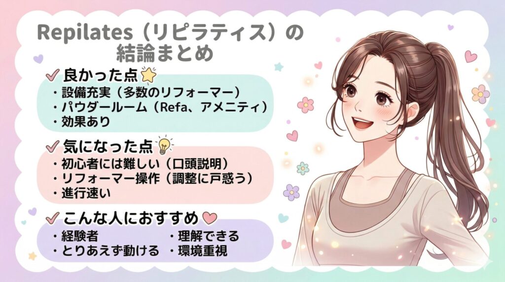 Repilates（リピラティス）の結論まとめ