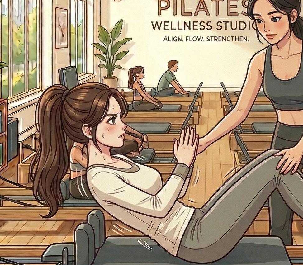 あなたのプロンプト
リフォーマーのキャリッジに座って、後ろに倒れてプルプルしたり。ひねったりしているところ