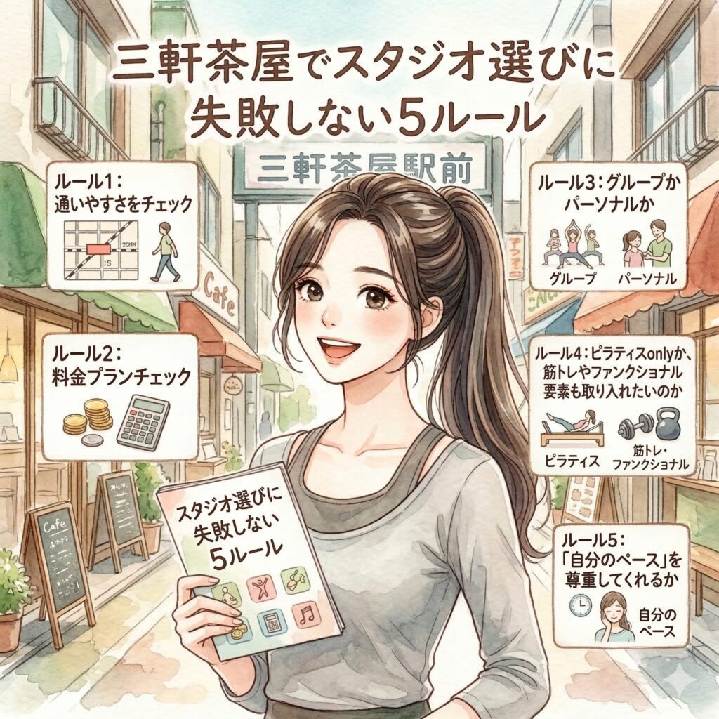 三軒茶屋のマシンピラティスおすすめ9選|目的別で“本当に合う”スタジオを選ぶ方法。料金・体験・駅近を徹底比較 三軒茶屋でスタジオ選びに失敗しない5ルール