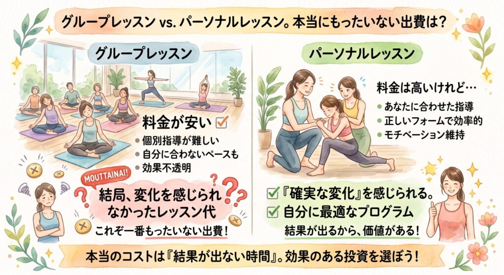 グループレッスンVSパーソナルレッスン。本当にもったいない出費は？
